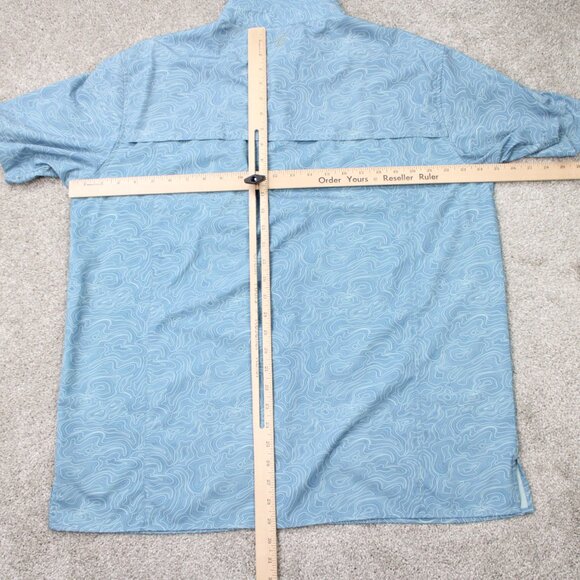 Gillz Shirt Mens Large Blue Geometric Polyester Stretch Fishing Long Sleeve - Picture 13 of 16